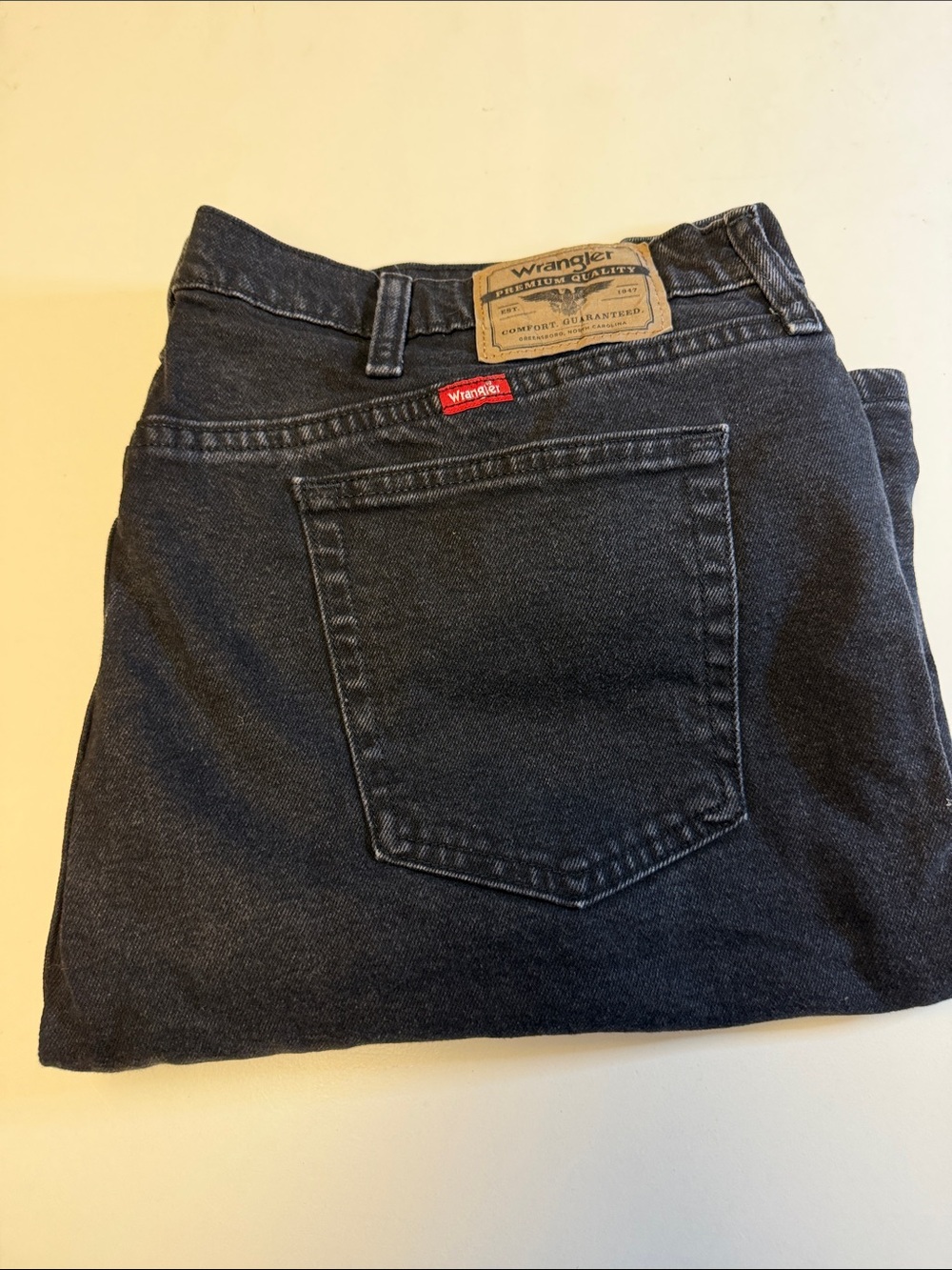 Wrangler Men’s Black Straight Jeans - Classic Back Pocket
